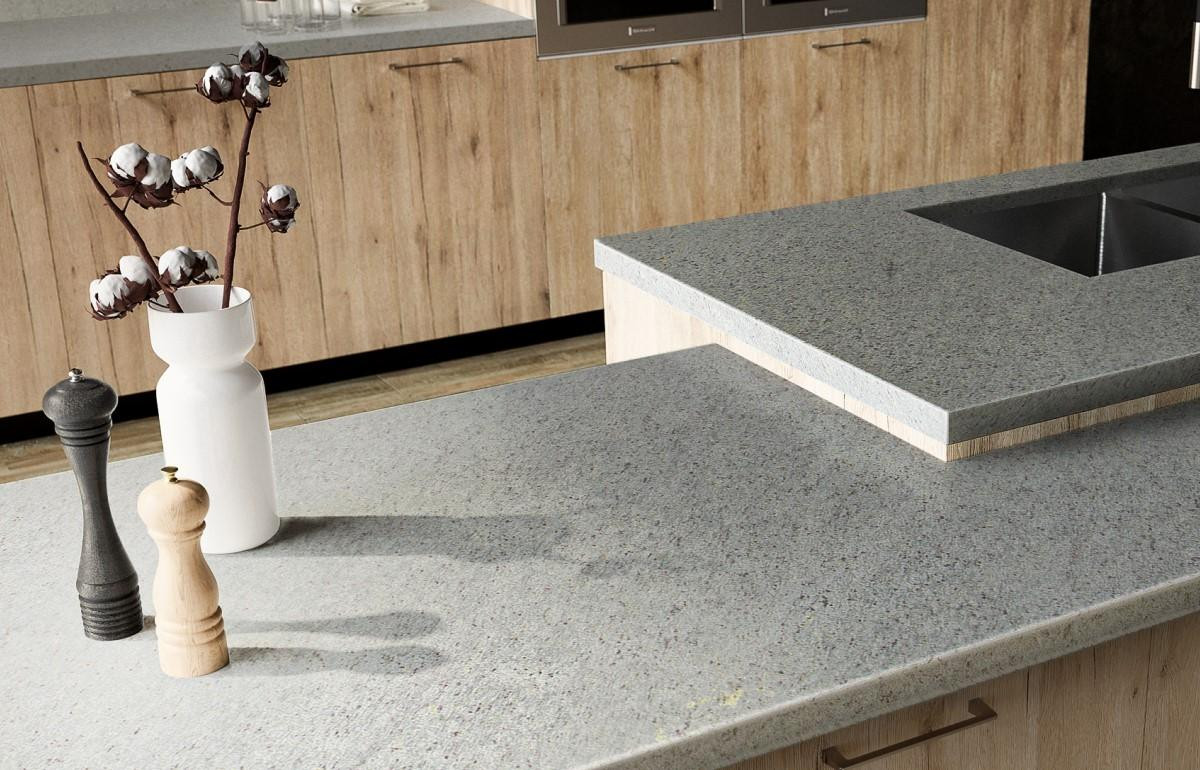 Гранит White Pearl в интерьере кухни