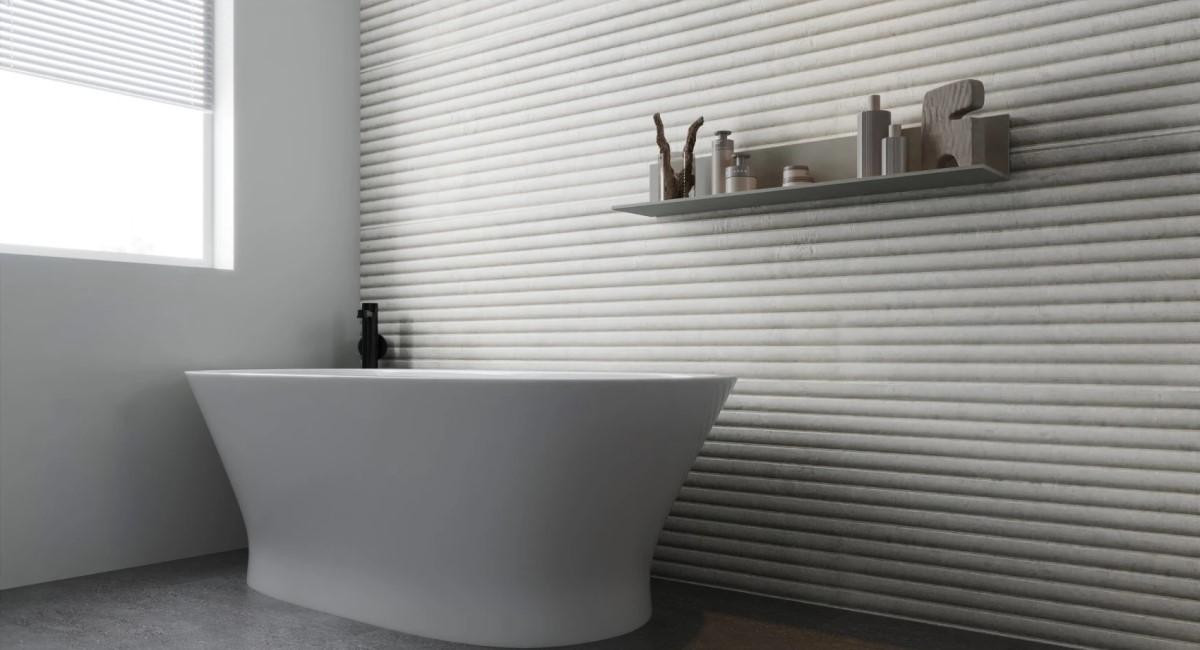 Мрамор Delicato Beige в обработке Flute