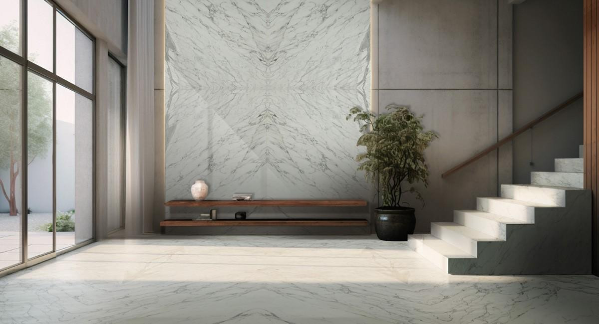 Белый мрамор Statuario Corchia преображает интерьер