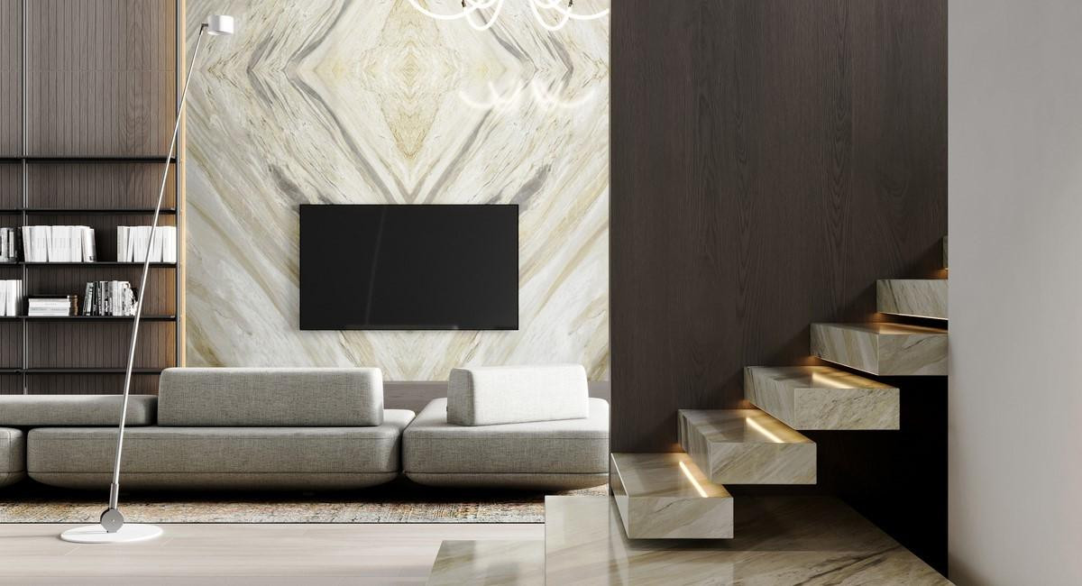 Лестница из натурального мрамора