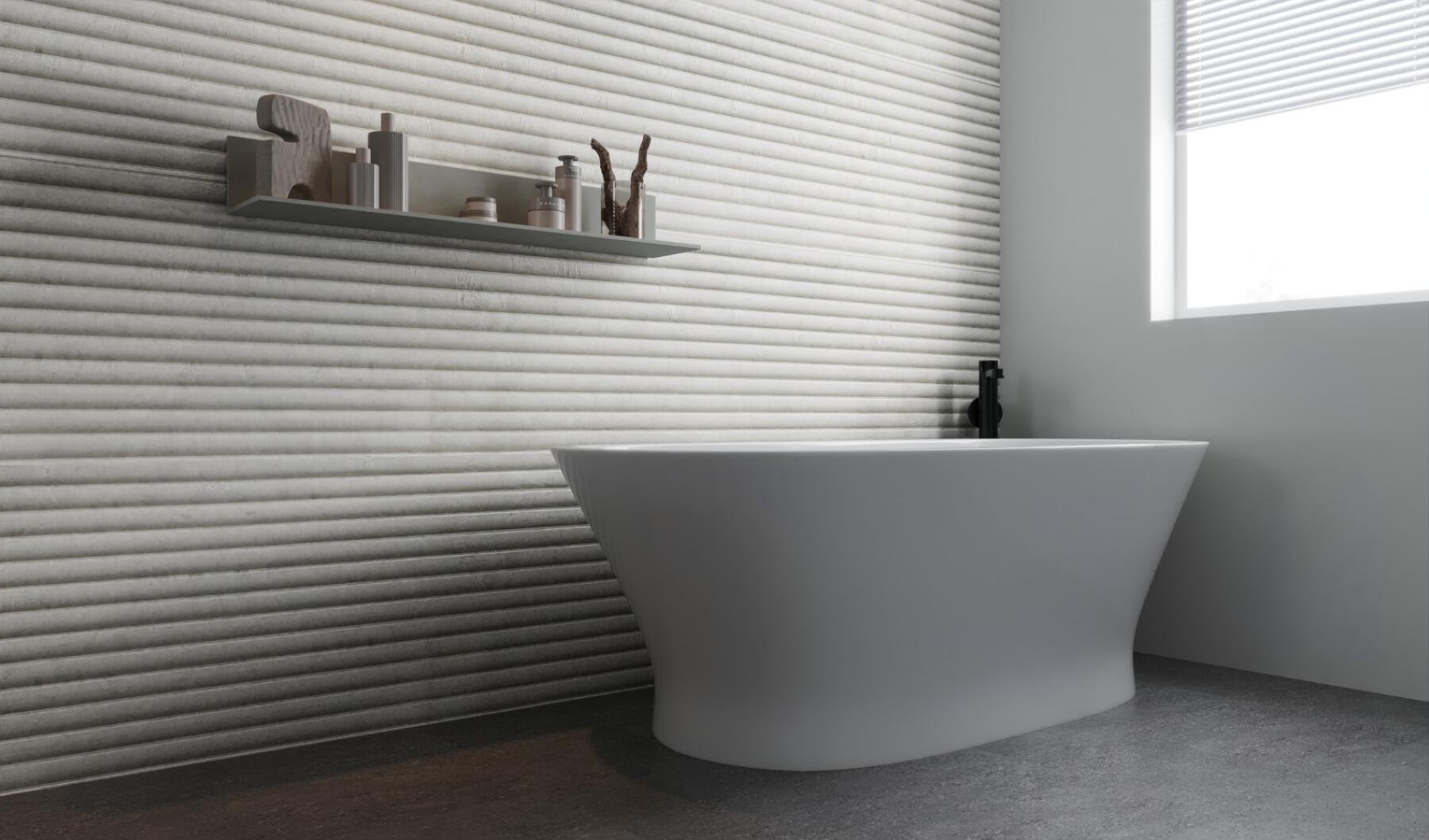 Мрамор Delicato Beige в обработке Flute