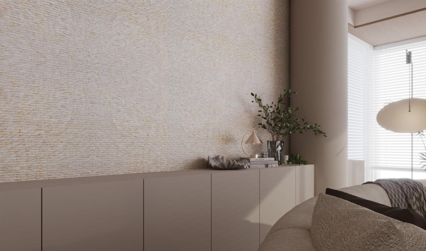 Мрамор Crema Beige в обработке Brushed