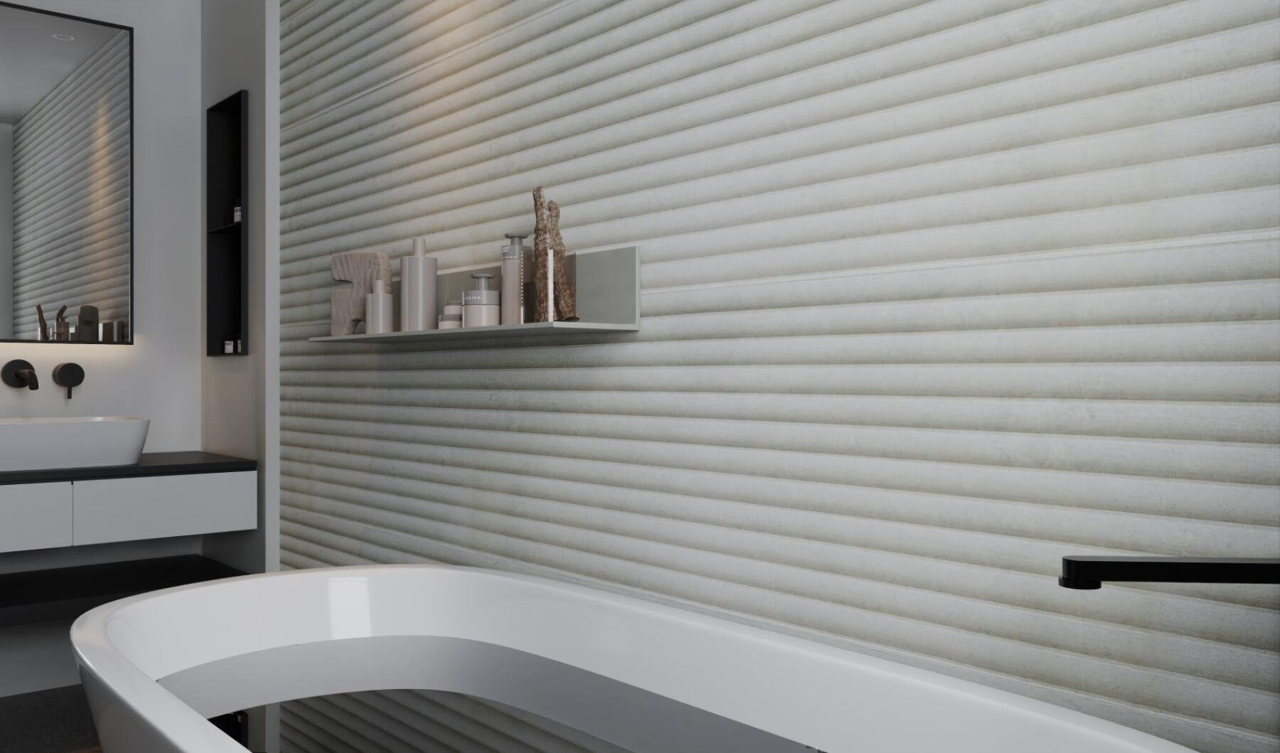 Мрамор Delicato Beige в обработке Flute