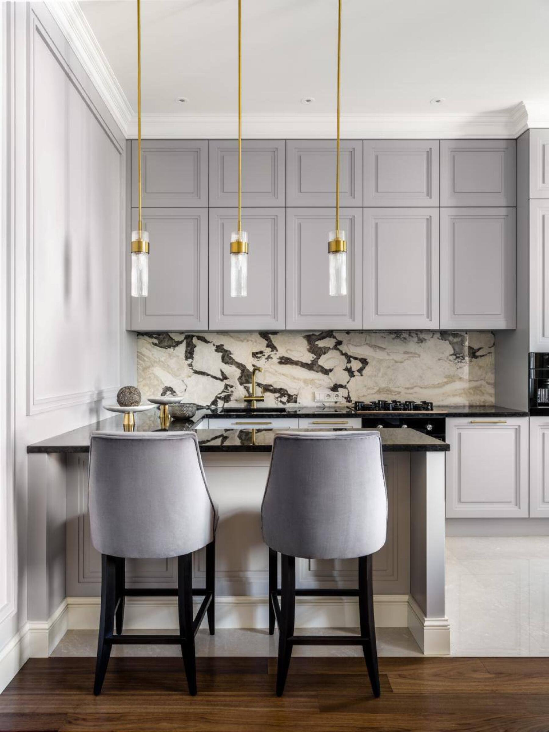 Мрамор Crema Marfil в кухне