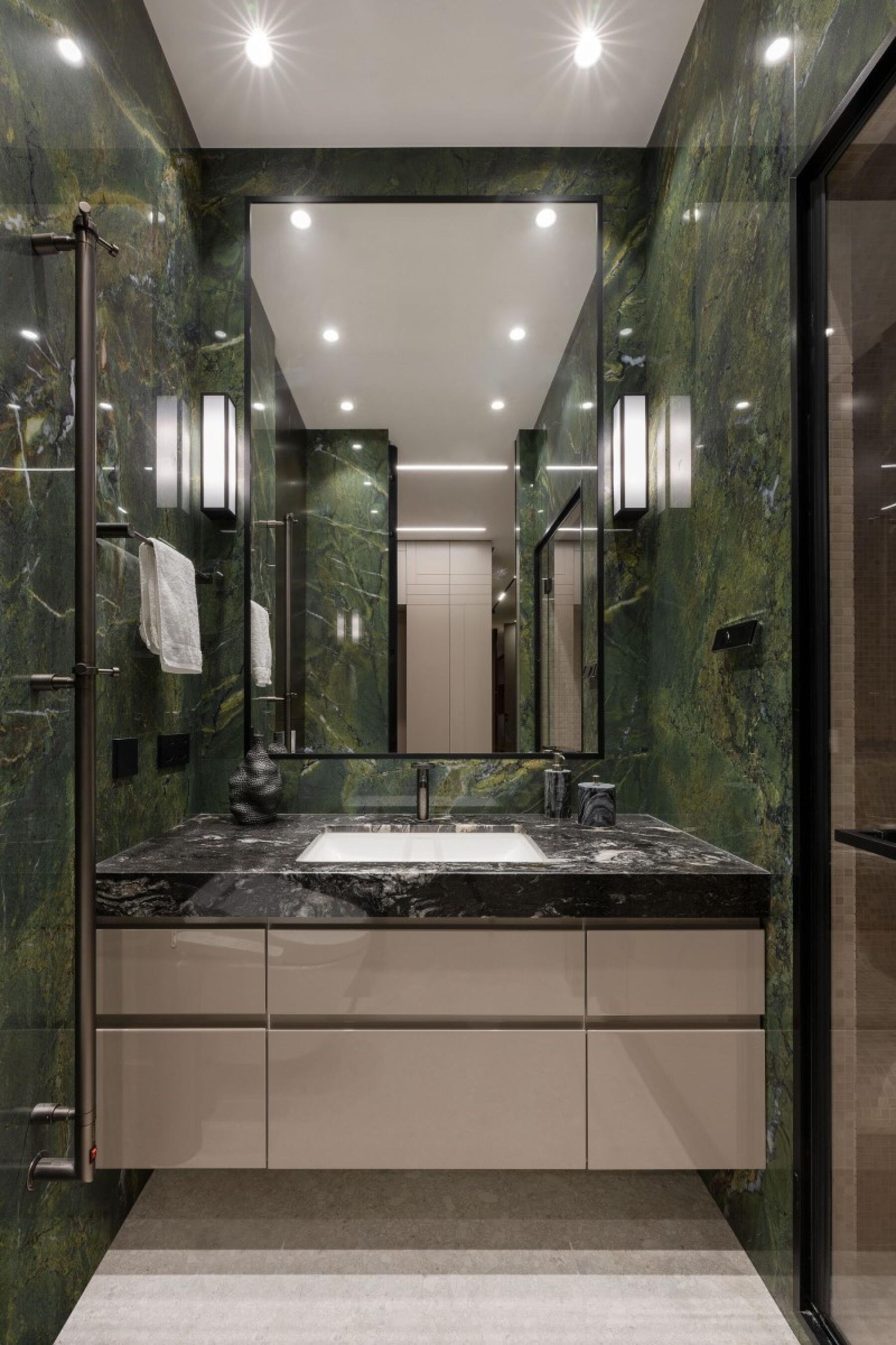 Мрамор Титаниум Блэк в оформлении санузла Мрамор Титаниум Блэк в оформлении санузла